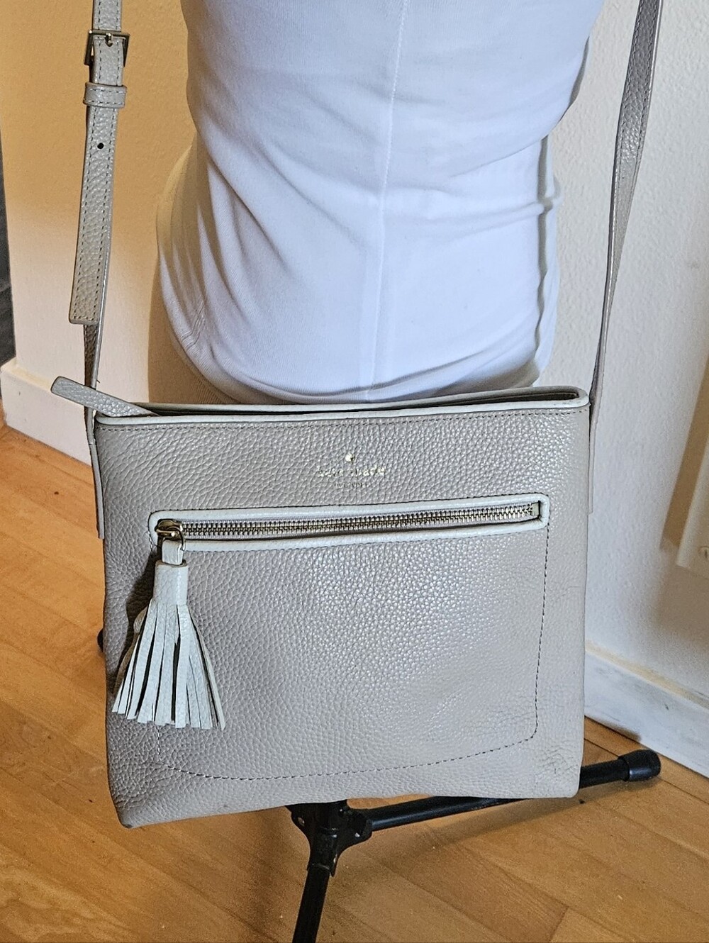 Kate Spade Chester Street Crossbody Bag Blush Pink And Ivory Pebbled Leather - Picture 2 of 8